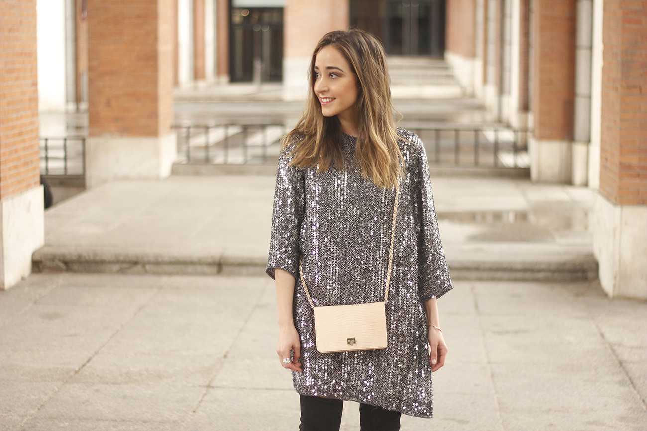 bdba sequinned dress over the knee boots folli follie bracelet outfit style06