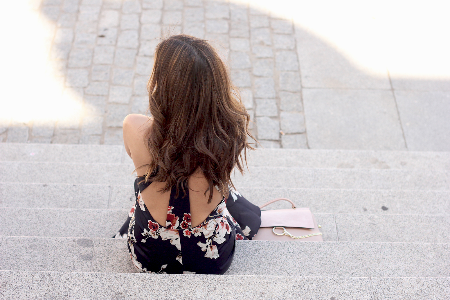 Floral dress denim jacket heels spring outfit style fashion18