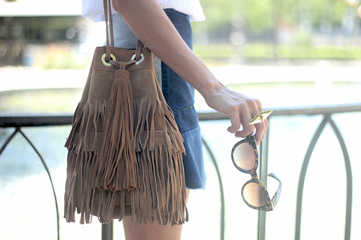 Denim Skirt White Top Outfit10