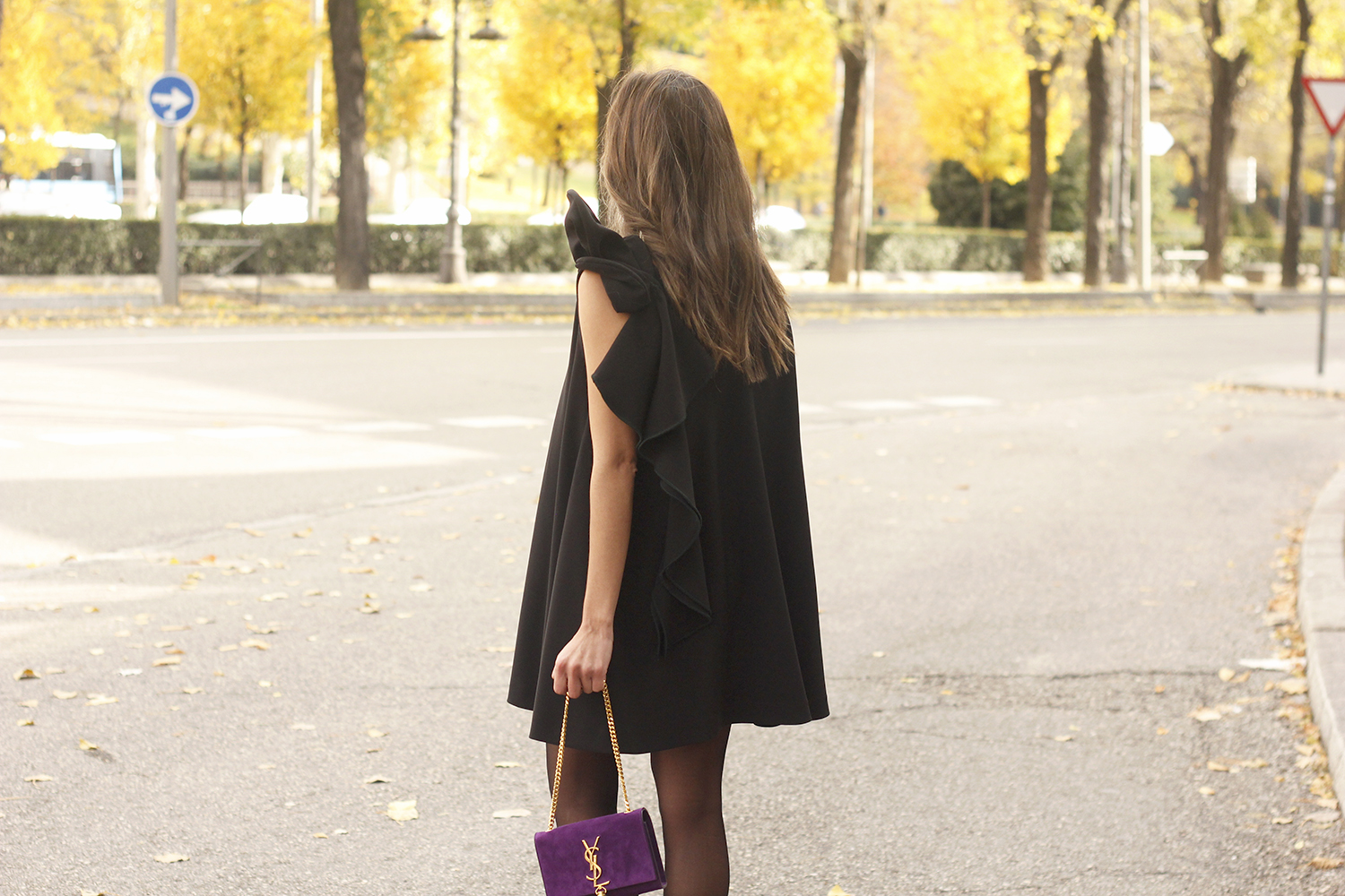 little black dress yves saint laurent bag accessories black heels outfit party look style21