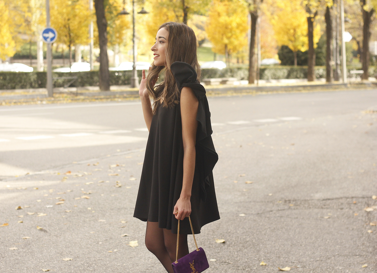 little black dress yves saint laurent bag accessories black heels outfit party look style23