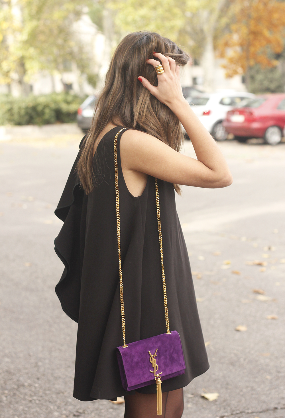 little black dress yves saint laurent bag accessories black heels outfit party look style12