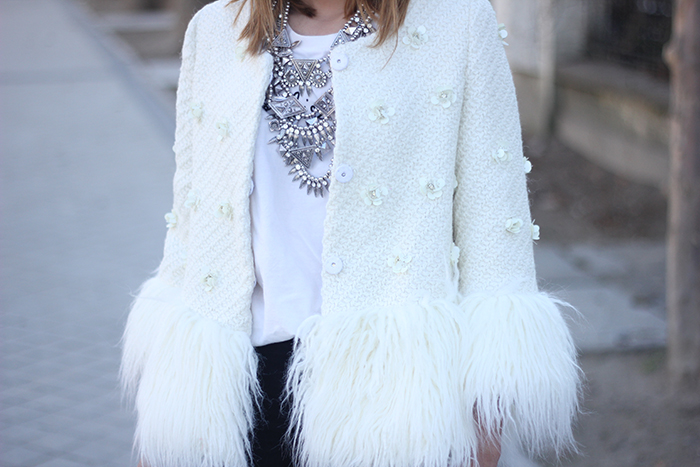 white faux fur coat17