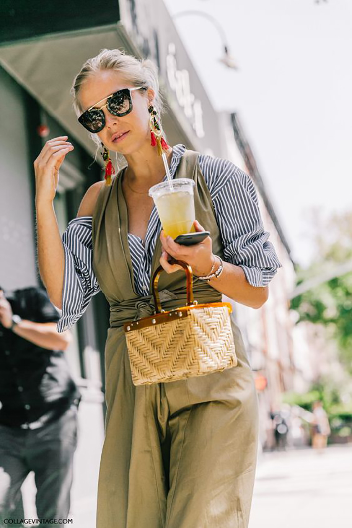 wicker bag street style outfits inspiration accessories fashion trend style summer 20175