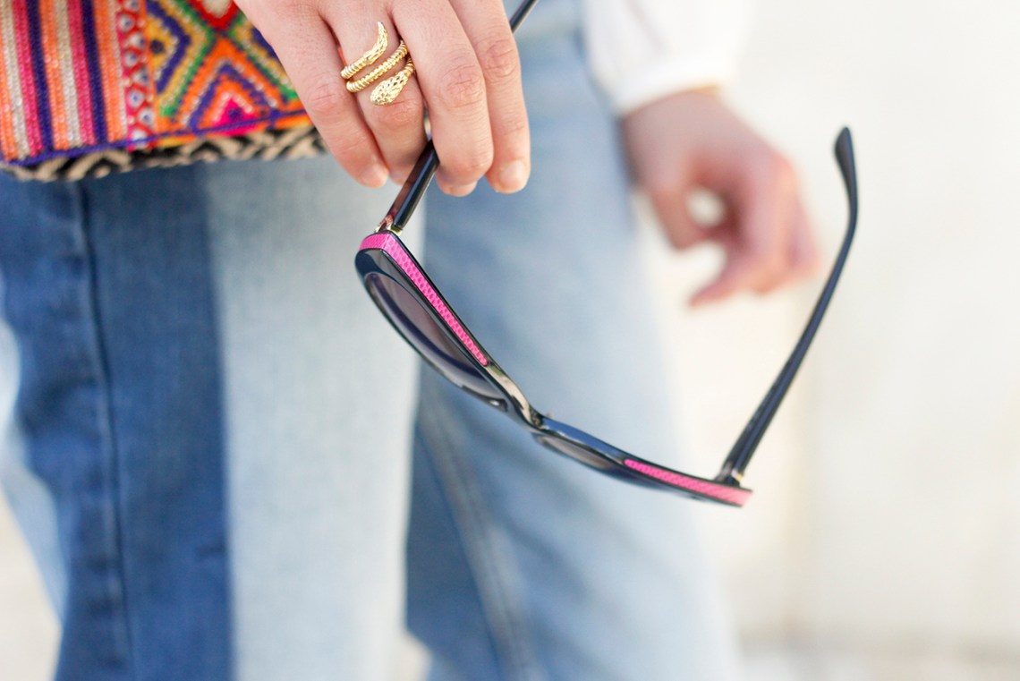 Boyfriend Jeans With Asymmetrical Hems white blouse carolina herrera heels daydaday bag outfit style streetstyle22