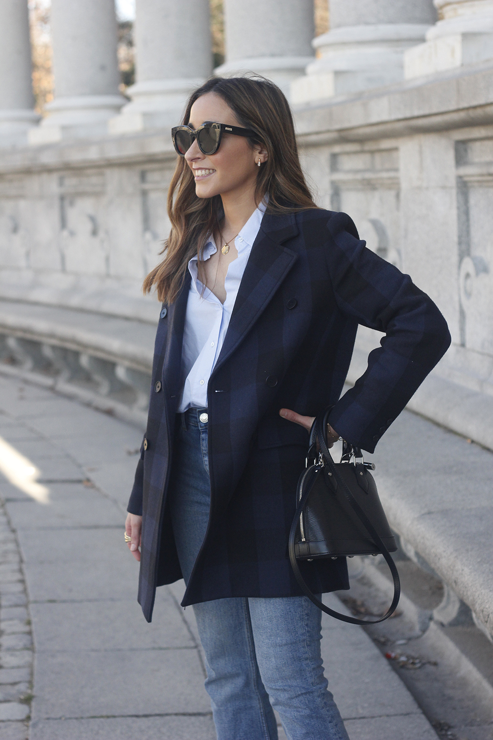 maje coat jeans louis vuitton abg street style outfit11