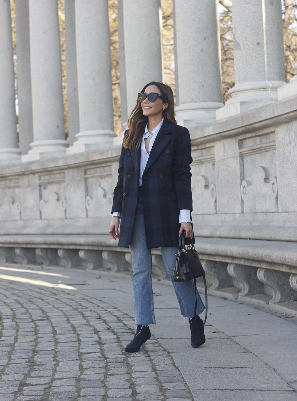 maje coat jeans louis vuitton abg street style outfit1
