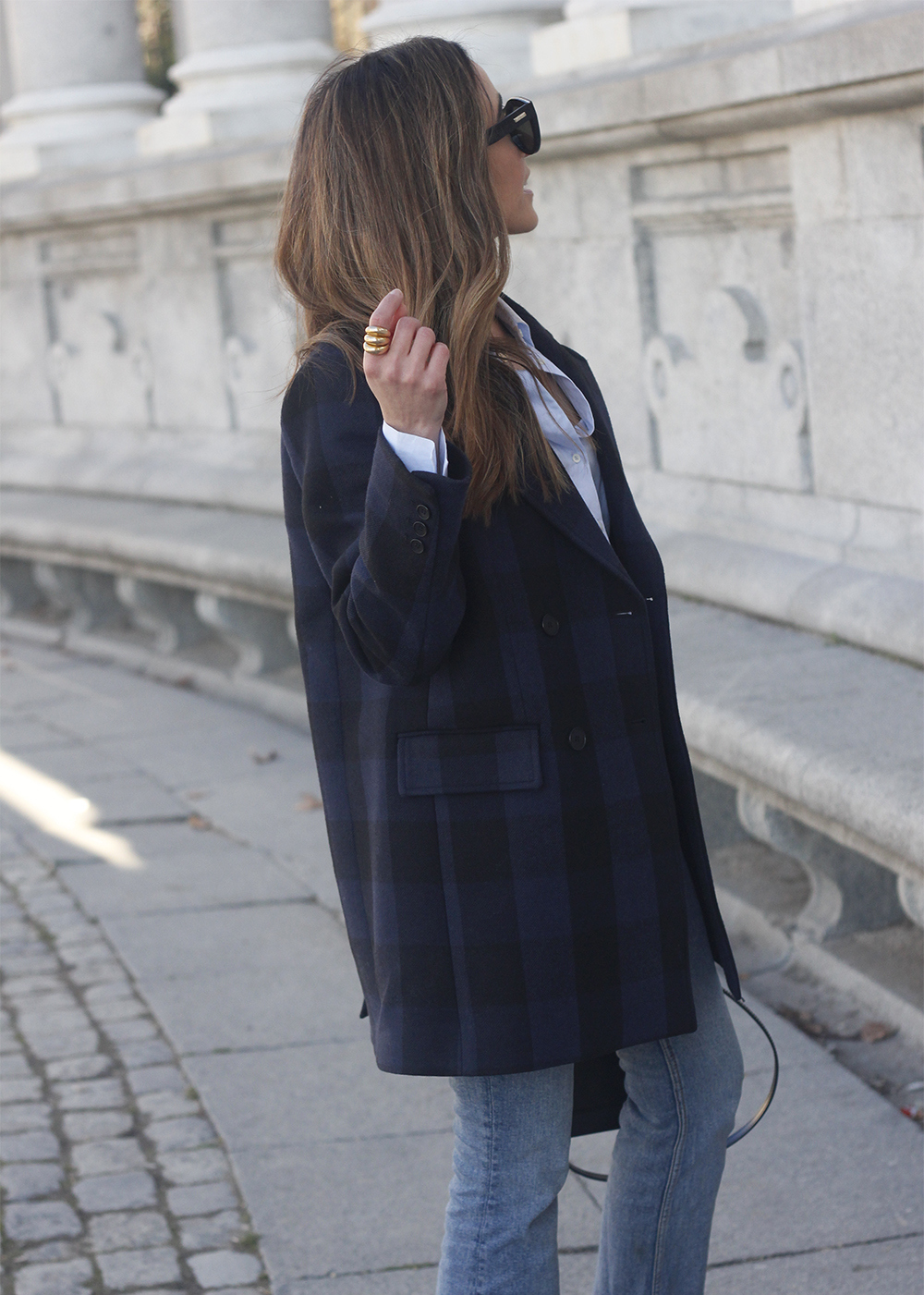 maje coat jeans louis vuitton abg street style outfit8