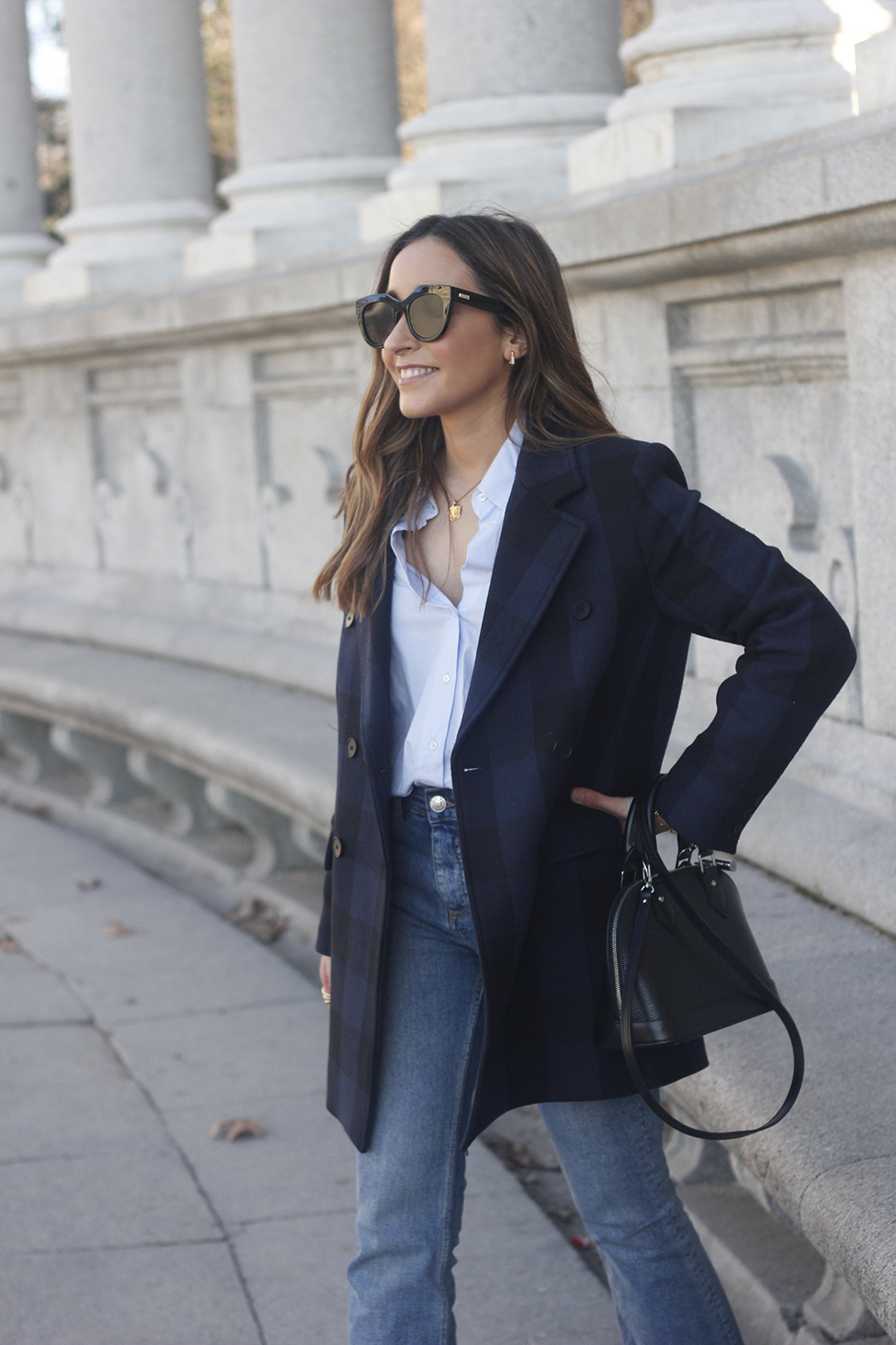 maje coat jeans louis vuitton abg street style outfit10