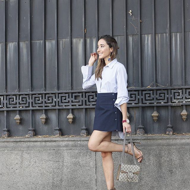Buenas noches!!! Nuevo look en el blog!! Todos los detalles en la bio! //New post on the blog!! #ootd#outfit #outfitoftheday #girl #fashion #style #accessories #tendencias2017 #tendencias #trend #blue #autumn #fall #whatiwore #fashiondiaries #gucci #heels